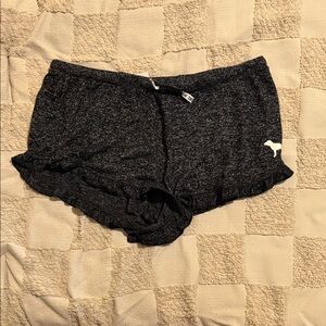 PINK Victoria's Secret Charcoal Ruffle Sleep Shorts